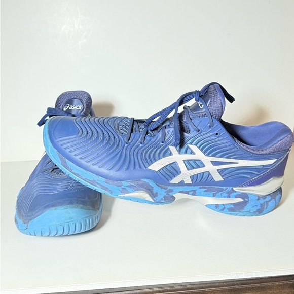 ASICS Men's Court FlyteFoam Novak Tennis Blue Print/White - Picture 1 of 9